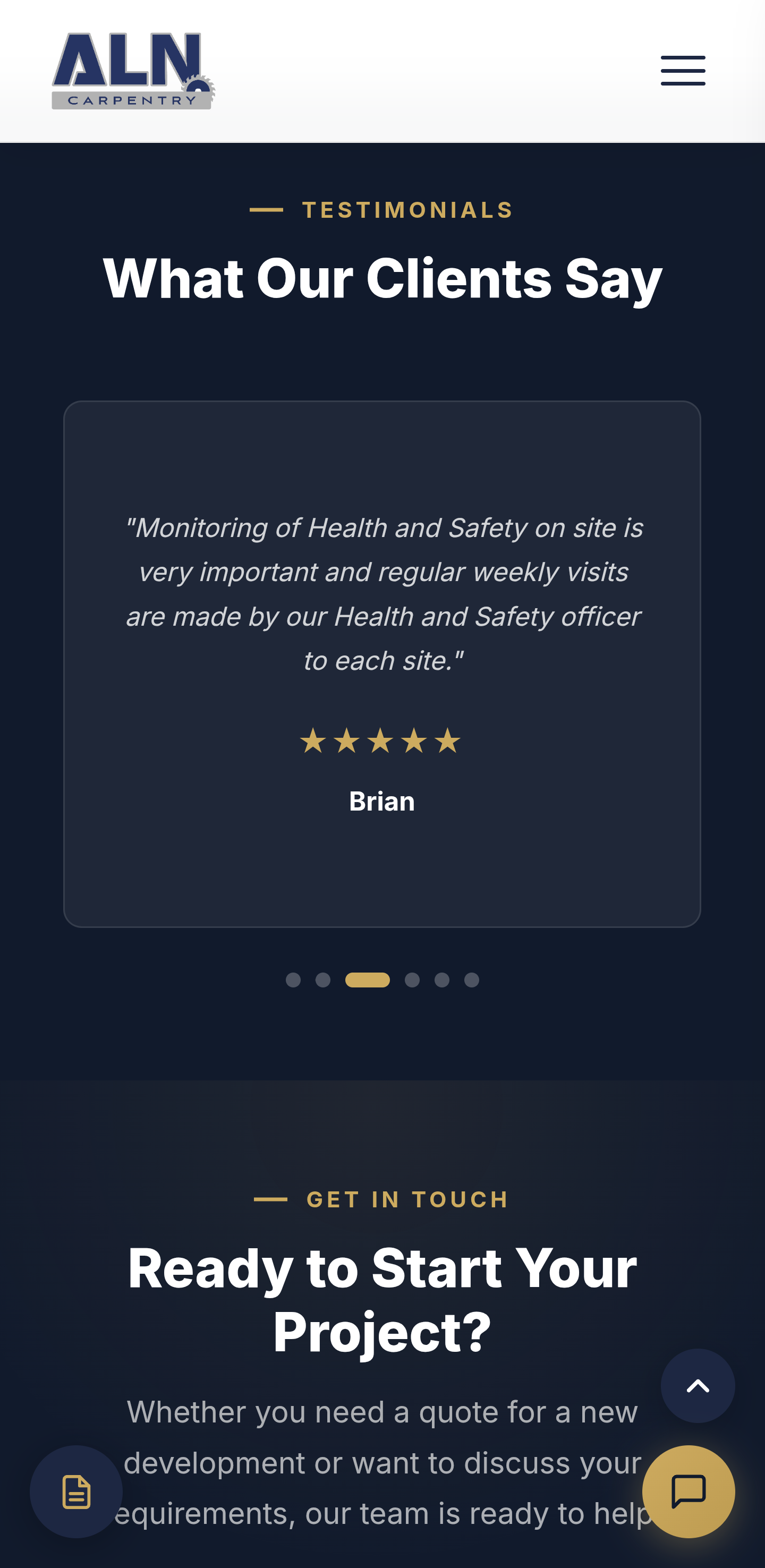 ALN Carpentry — Client testimonials