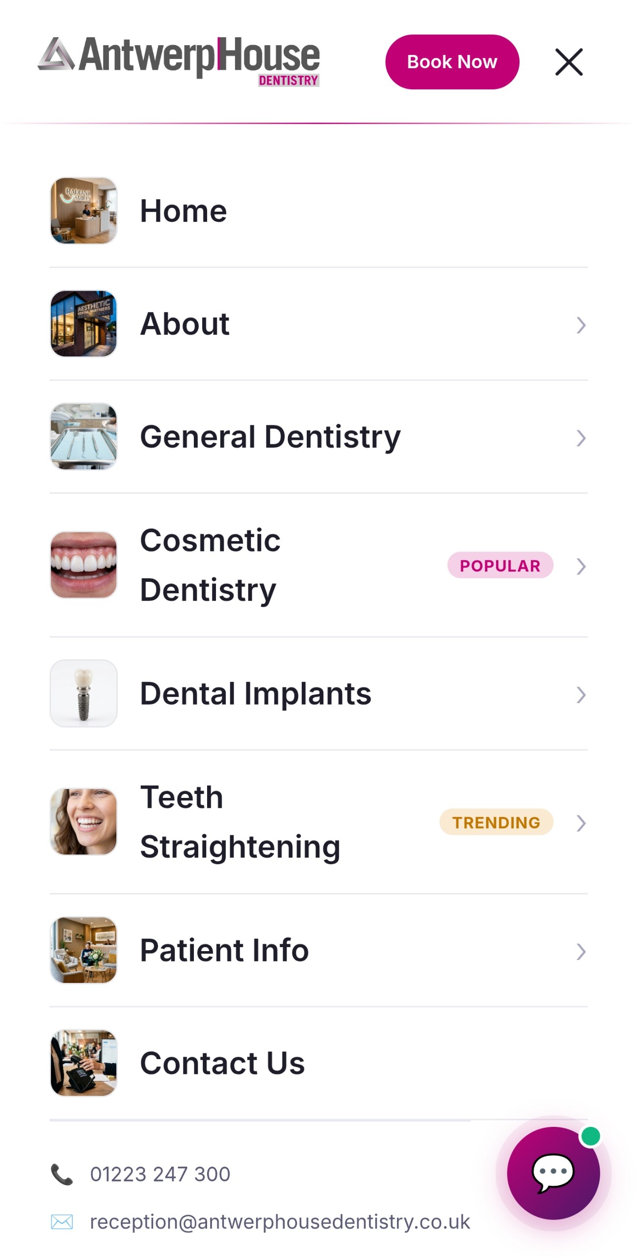 Antwerp House — Mobile navigation