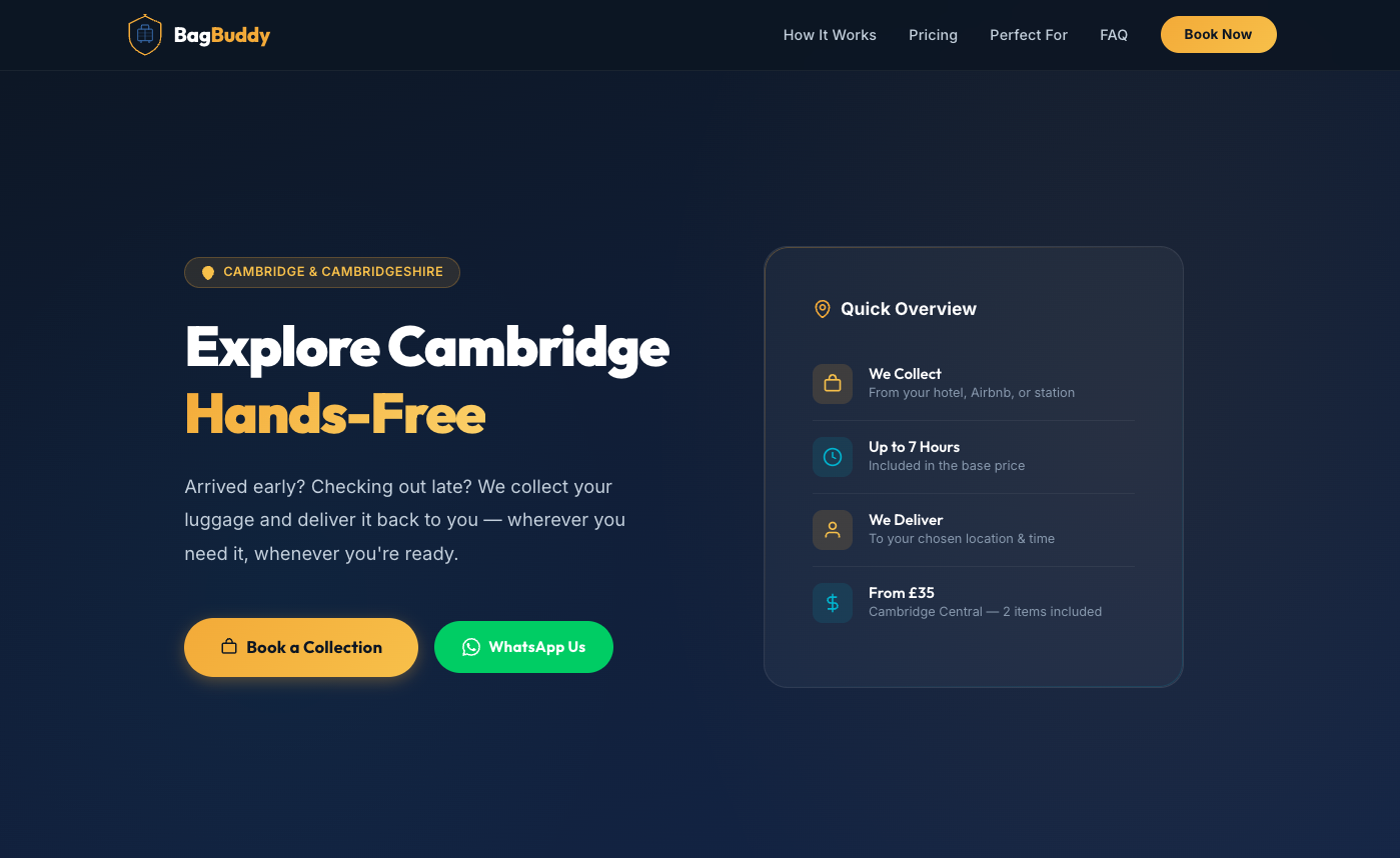 BagBuddy Desktop Experience