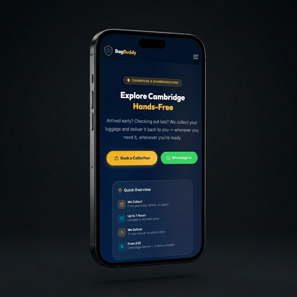 BagBuddy — Mobile homepage