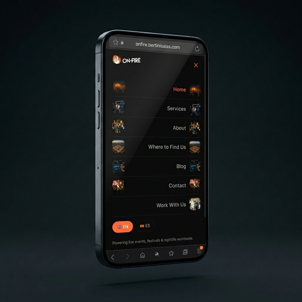 On-Fire website homepage