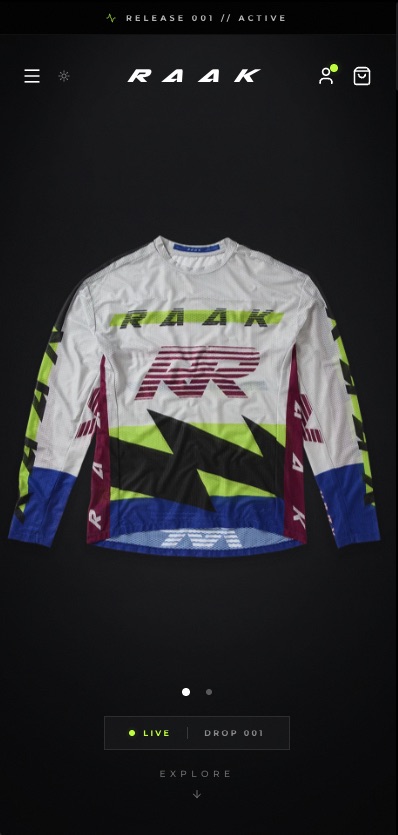 RAAK mobile homepage